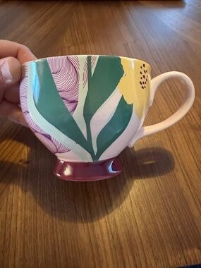 David’s Tea Pink Floral Pedestal Mug